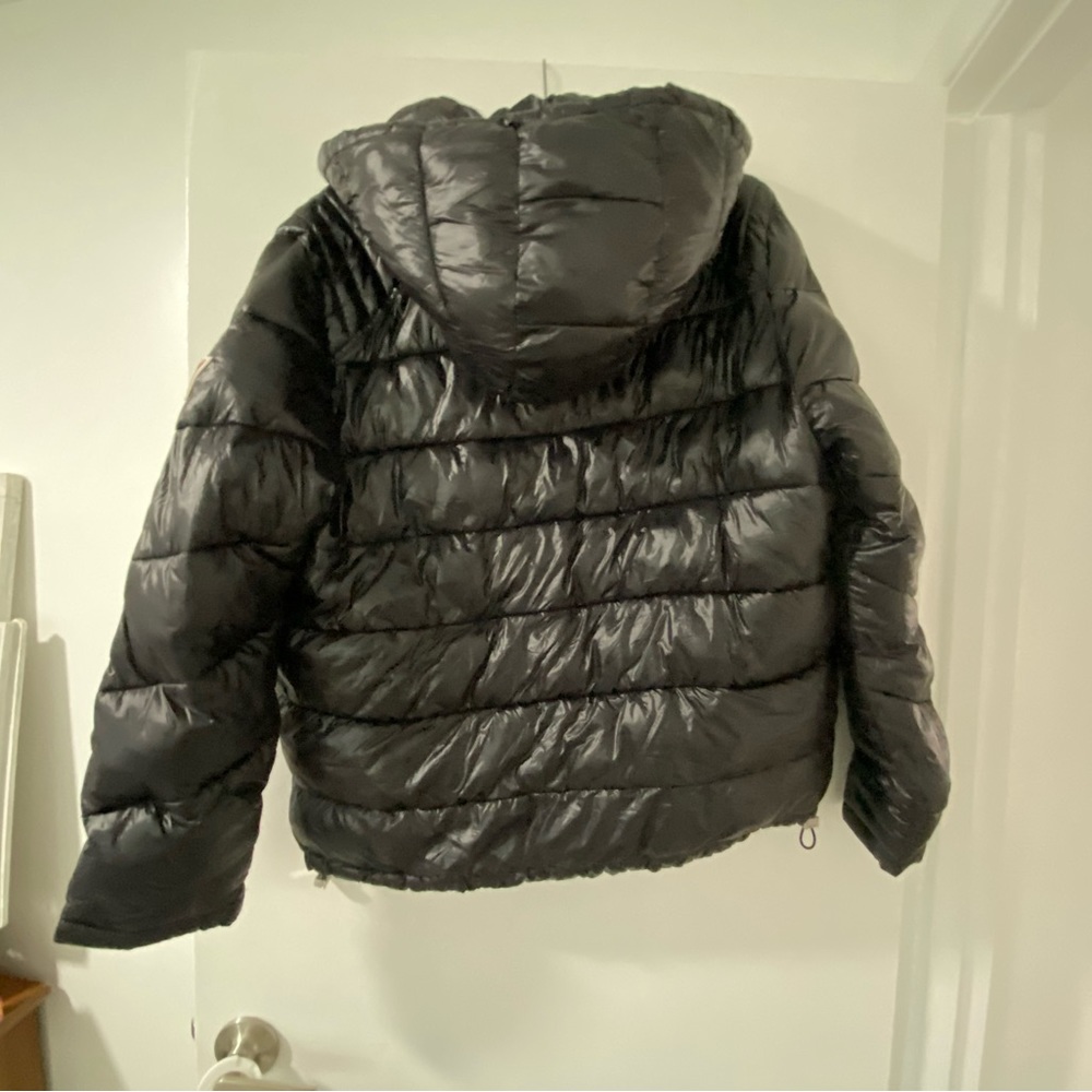 Guess high shine hooded puffer coat NWOT